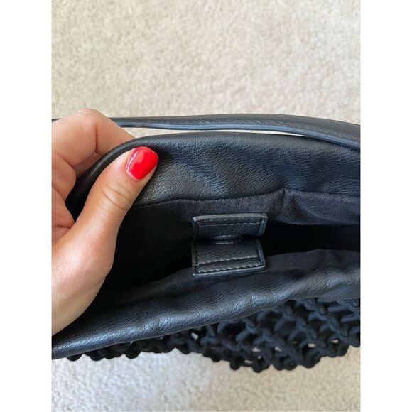 NWT Elizabeth and James Mesh Market Shoulder Bag Tote Black - Picture 16 of 16